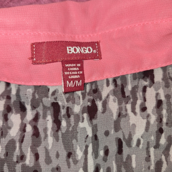 BONGO Pink and Black Sleeveless Blouse - Picture 2 of 2